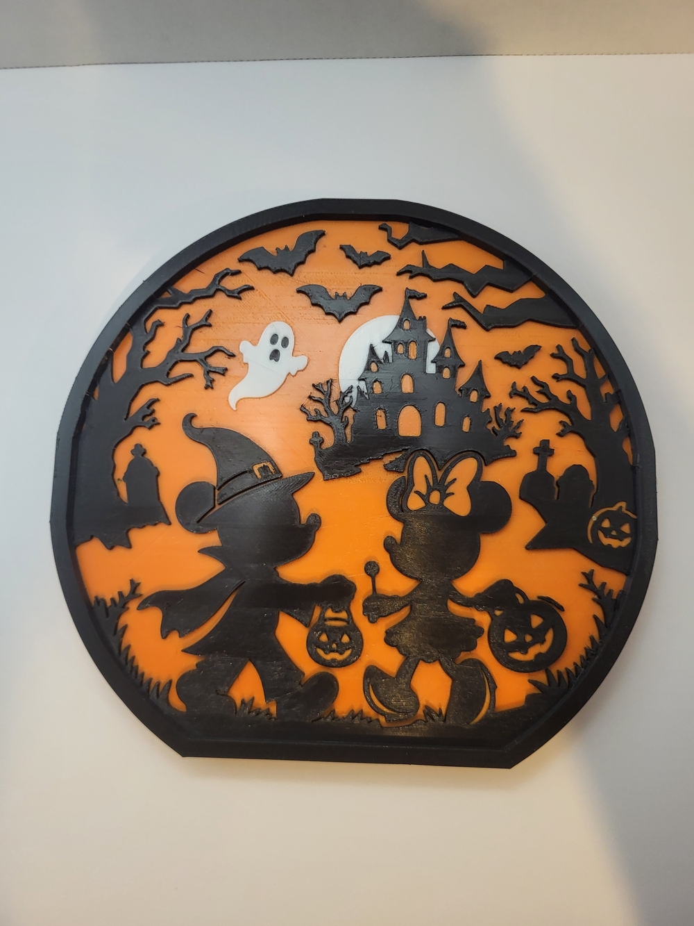 Disney Halloween Table Plaque — Black & Orange Decorative Table Art